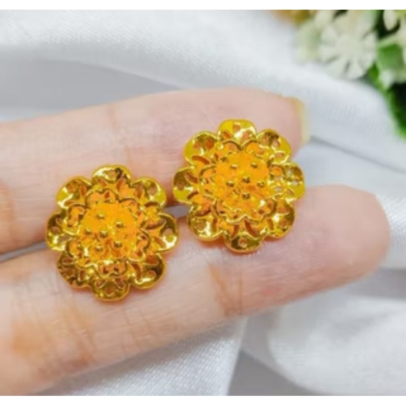 ANTING TUSUK BUNGA KENDARI TERBARU LAPIS EMAS 24K