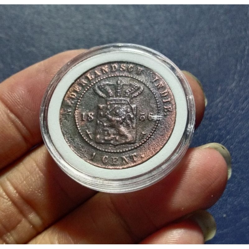 Koin Lawas Indonesia Jaman Penjajahan Belanda 1 Cent Tahun 1856