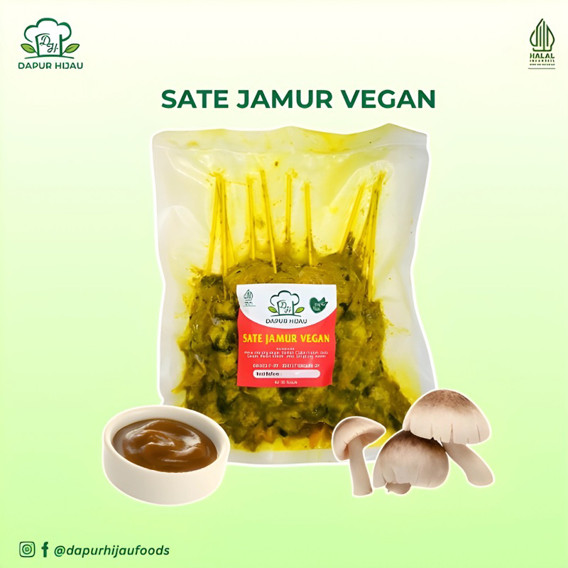 

Sate Jamur Vegan Isi 10 tusuk // Vegetarian, Vegan // Sate Jamur // Halal