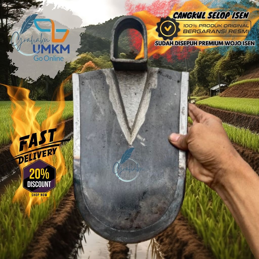Cangkul Selop Wojo Anti Lengket - Pacul / Cangkul Khusus Tanah Basah