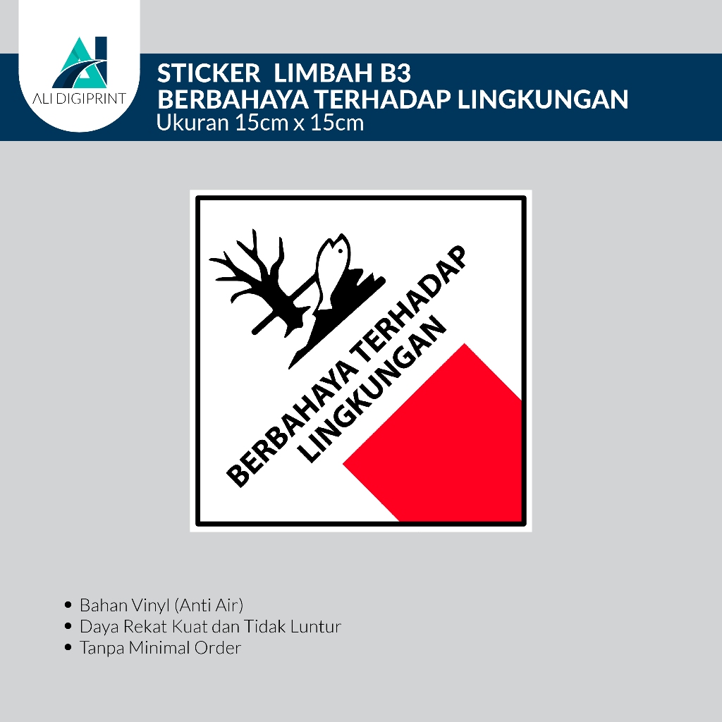 

Stiker Simbol Label K3 Limbah B3 Hazmat Berbahaya Terhadap Lingkungan