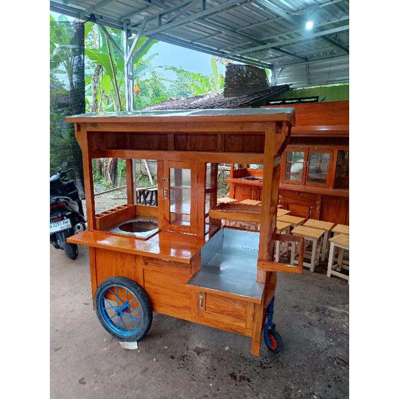 gerobak bakso dan gorengan roda tiga free ongkir