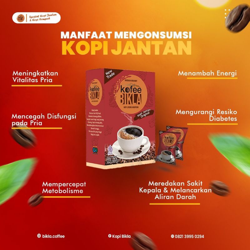 

Bikla Kopi Jantan Original Kemasan Boks Isi 20Pcs