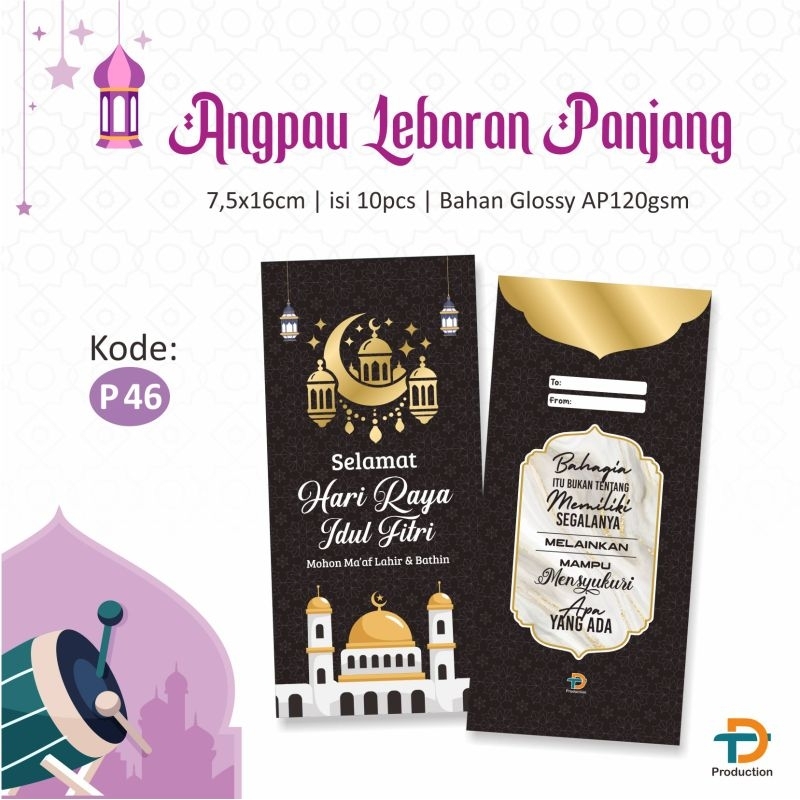 

ISI 10 PCS ANGPAU ANGPAO AMPLOP LEBARAN PANJANG P46 HITAM