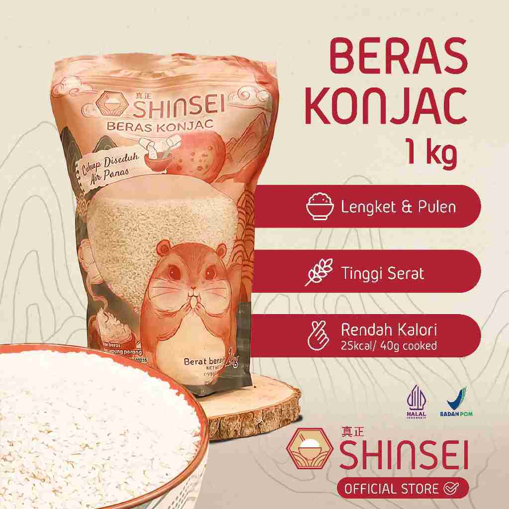 

Shinsei Konjac Rice 1kg - Beras Porang Rendah Kalori, Rendah Gula, Praktis untuk Diet