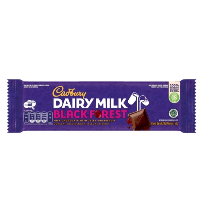 

Cadbury Dairy Milk Chocolate Black Forest 62 gram coklat