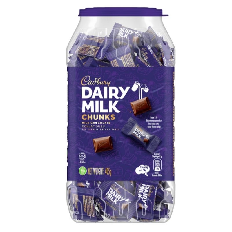 

Cadbury Dairy Milk Cokelat Jar 405 gram kemasan kaleng