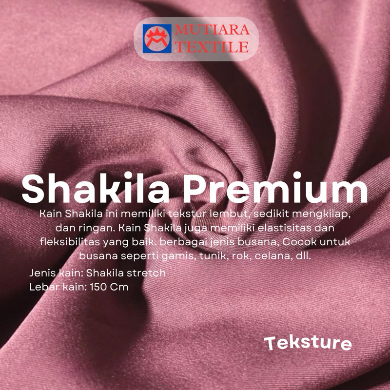 Kain Shakila Premium Kain Bahan Stretch Sakila Polos Kain Twill Lembut Original Sakilla Kain untuk G