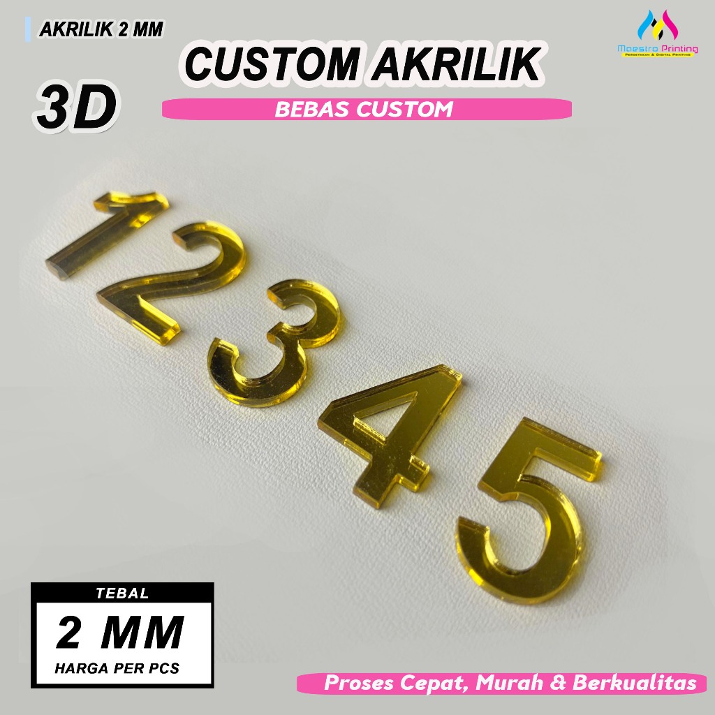 

CUSTOM NOMOR AKRILIK/ NOMOR RUMAH/NOMOR KAMAR/NOMOR KOS/NOMOR HOTEL