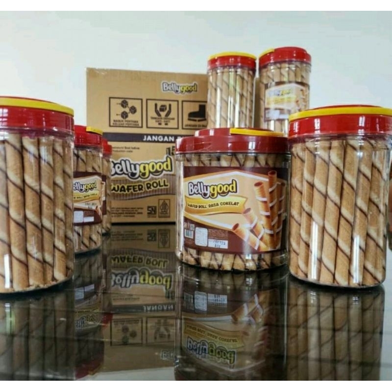 

Wafer stick Bellygood cokelat & stroberi kemasan 330gr