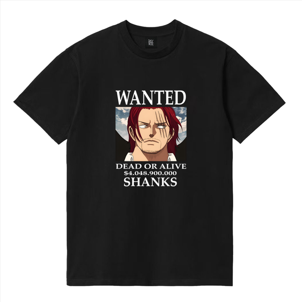Basicmode Kaos Pria Wanita Anime Shanks Bounty