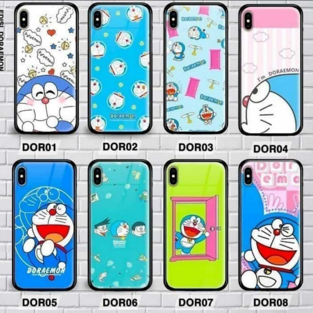 OPPO A52 / A92 , A53 2020 , A33 2020 PREMIUM SOFT CASE GLASS MOTIF DORAEMON