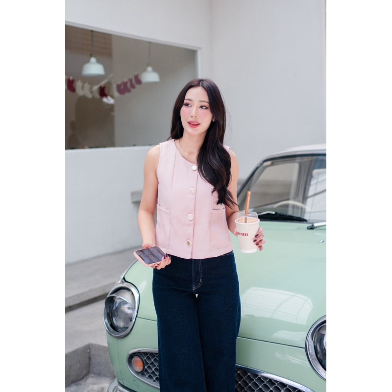 READYSTOCK MT-2056 TWEED TOP IMPORT BANGKOK BKK BRAND M2M