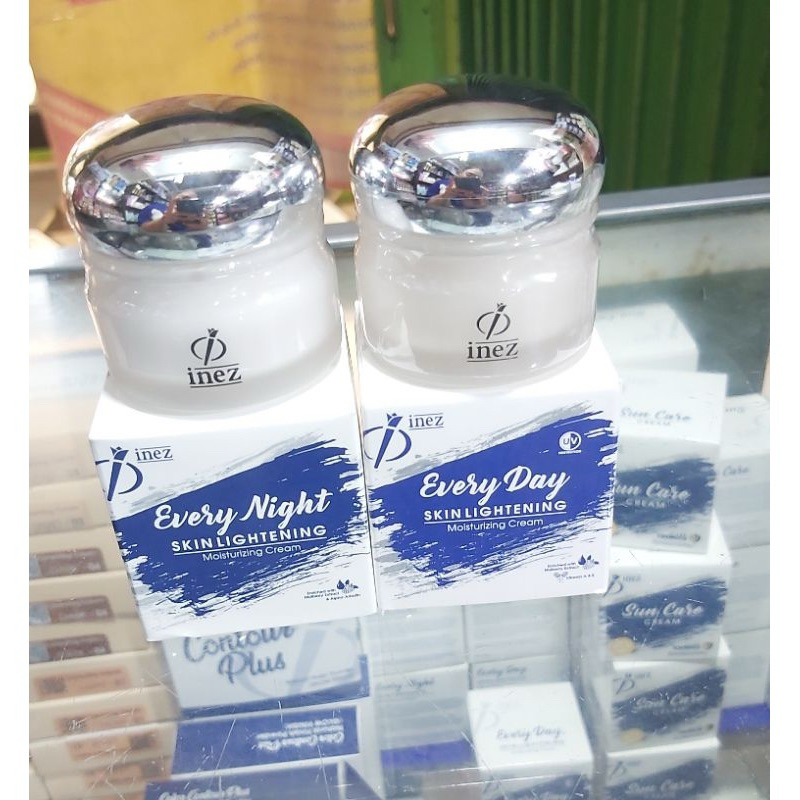 INEZ PAKET EVERYDAY+EVERYNIGHT SKIN LIGHTENING MOISTURIZING CREAM /paket inez cream pagi malam bc
