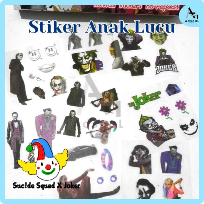 

Sticker Anak Karakter JOKER SQUAD BADUT CLOWN Lucu Korea Aesthetic Ecer Isi 5 Lembar/10 Lembar Waterproof Murah