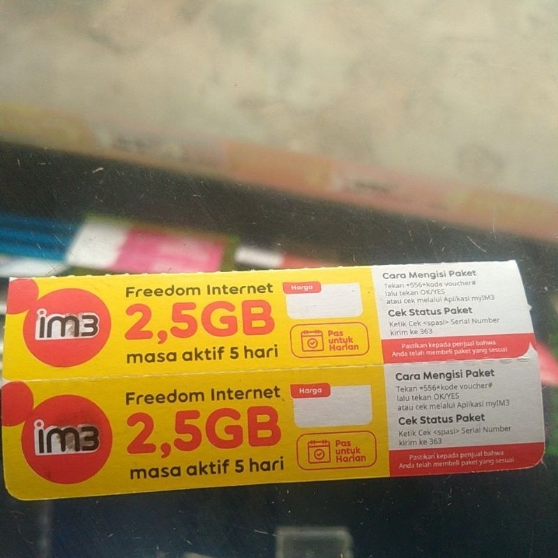 Voucher Im3_2.5 gb 5 hari