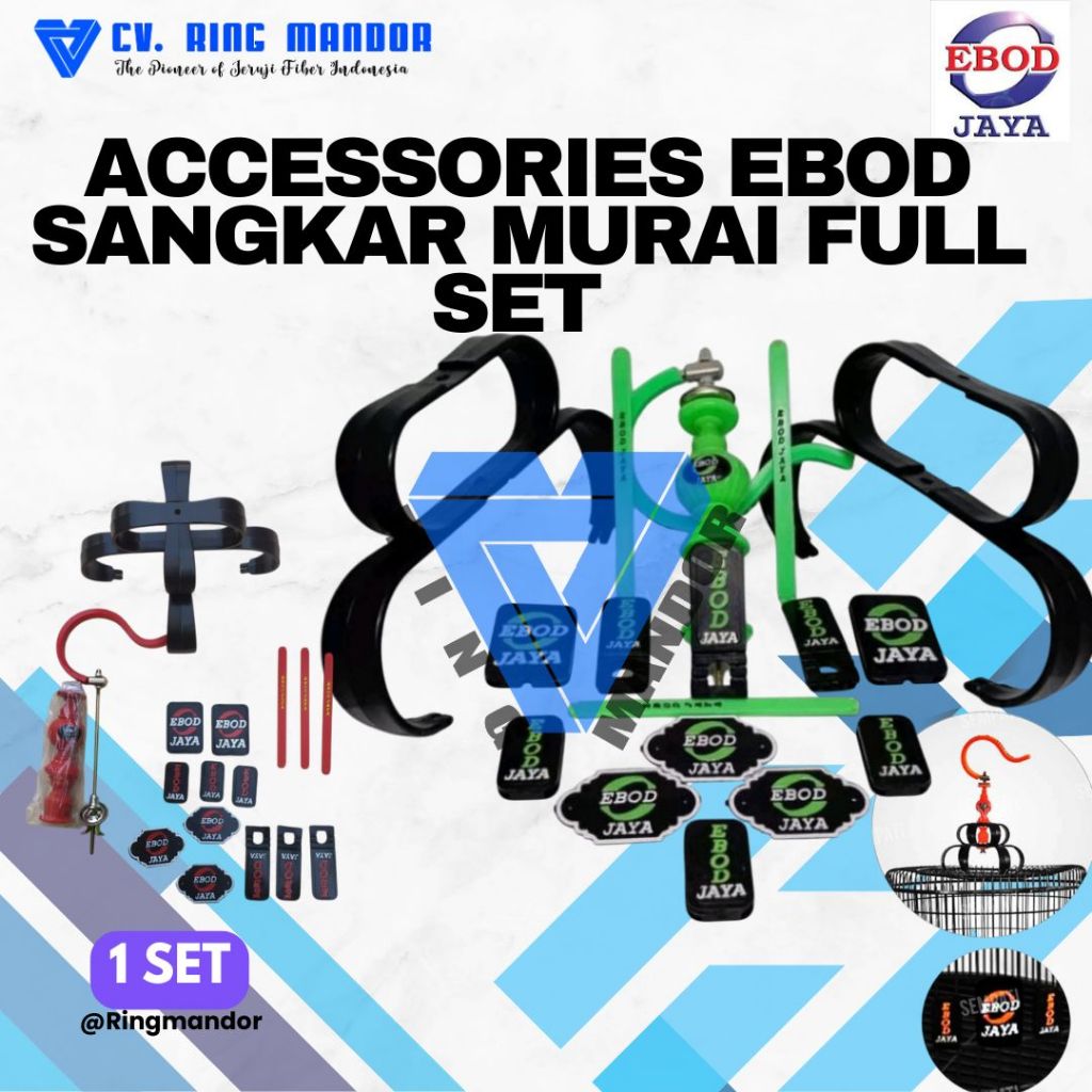 mahkota sangkar murai ebod jaya fullset gantungan pion klem stoper