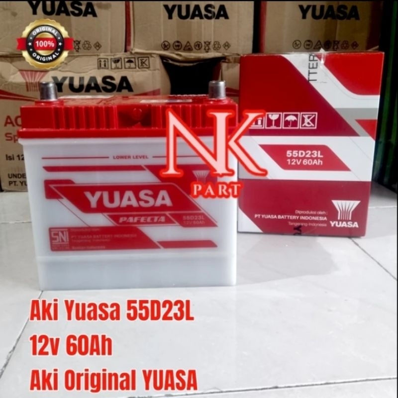 Aki Mobil Yuasa 55D23L Pafecta 12v 60Ah Accu Basah Original YUASA