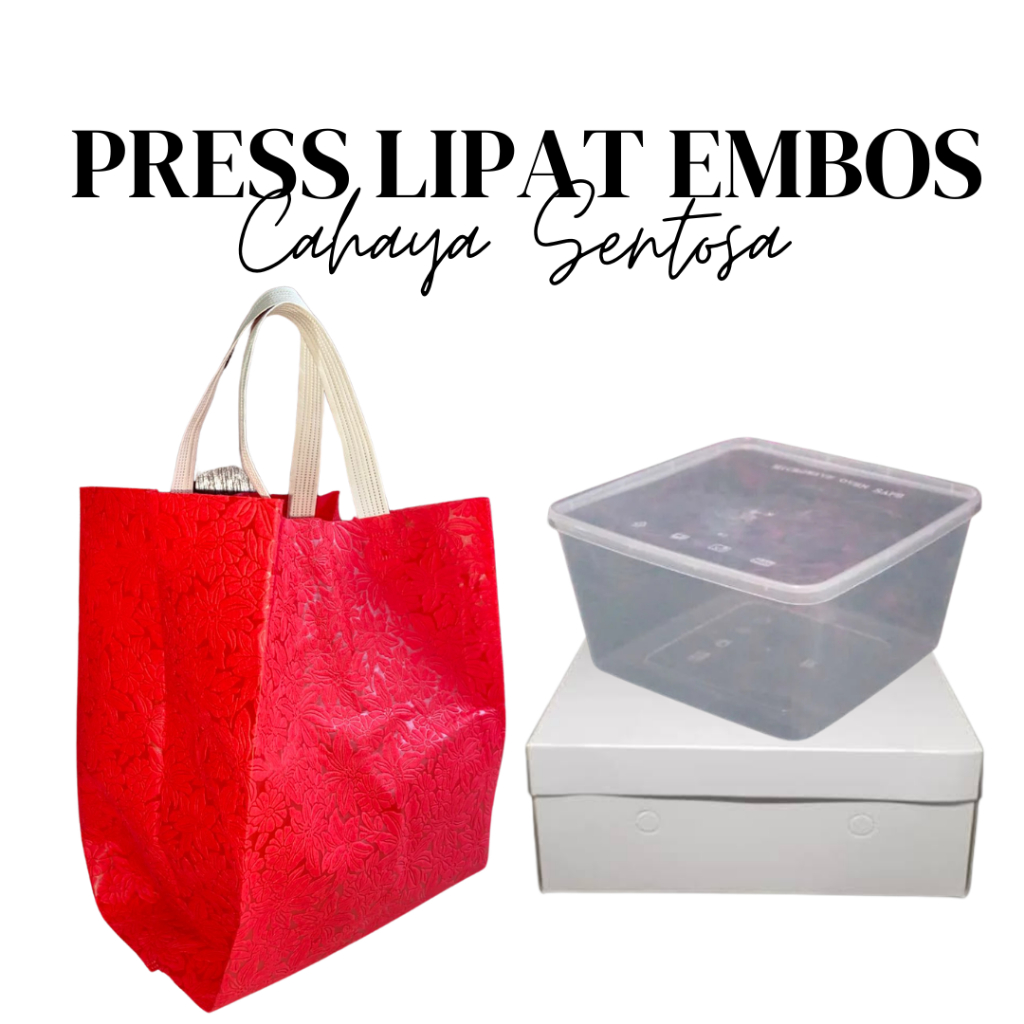 

(12 pcs) Tas Hajatan Dus Nasi Press Embos Motif Timbul - Spunbond