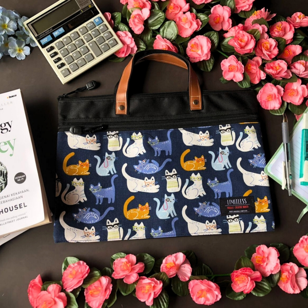 

Limitless - Lotta MOTIF KANVAS Document Bag / Map Kertas Ukuran Folio F4 Unisex Motif Kekinian