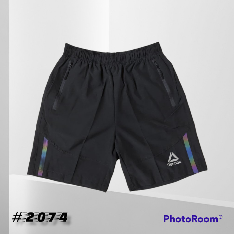 celana pendek pria olahraga running jogging Big sport hitam motif rbk ukuran 5XL