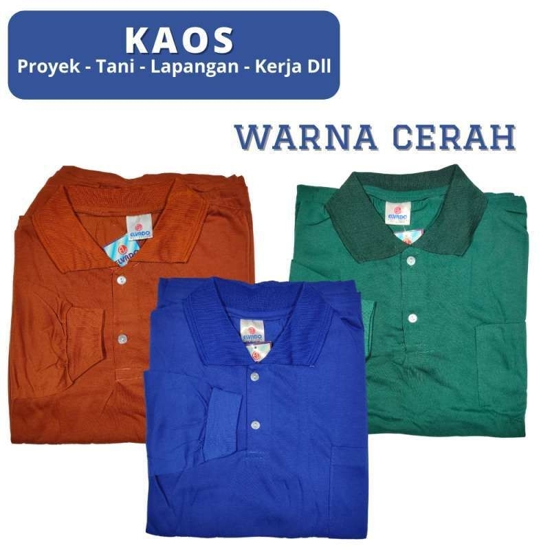 Baju kerja dewasa Kerah baju kaos tani standar berkerah baju kaos lengan panjang tani