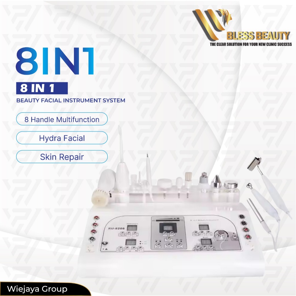 Alat Basic Facial 8 in 1 untuk Klinik Kecantikan — Hydra Facial, Skin Rejuvenation & Komedo