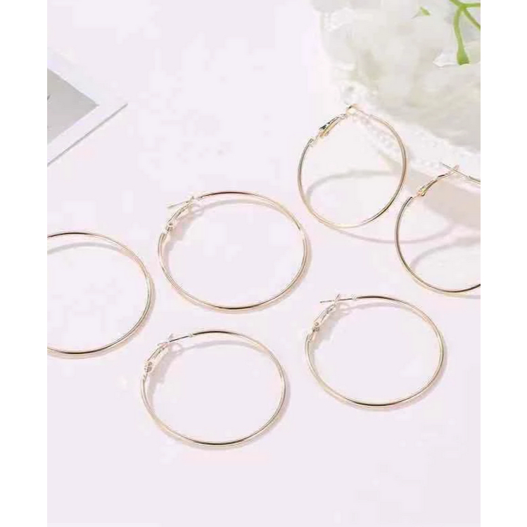 Anting Bulat Vintage/ Anting hijab premium/ Anting hijab murah