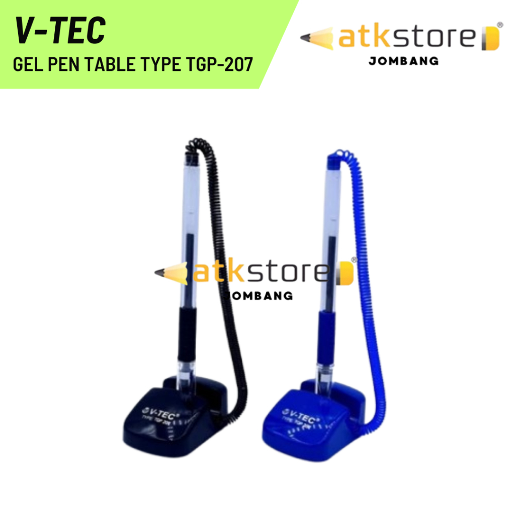 V-TEC Gel Pen Table TGP-207 /Pulpen Gel Meja / Desk Pen / Pulpen Meja Tempel Spiral / Pen Stand Vtec