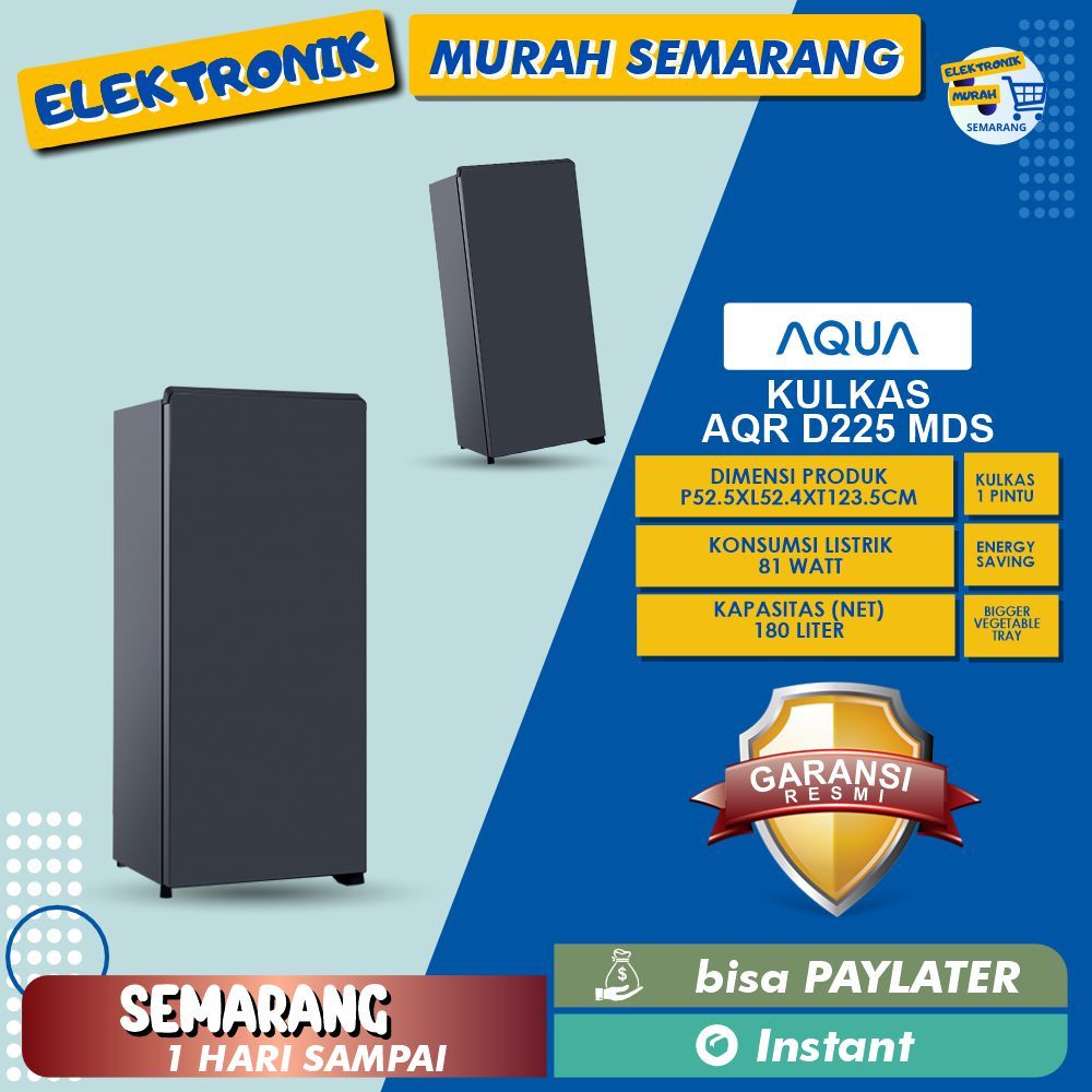 AQUA KULKAS 1 Pintu Kapasitas 180 Liter AQR-D225 MDS POLOS / MSG MOTIF / KULKAS 1 PINTU