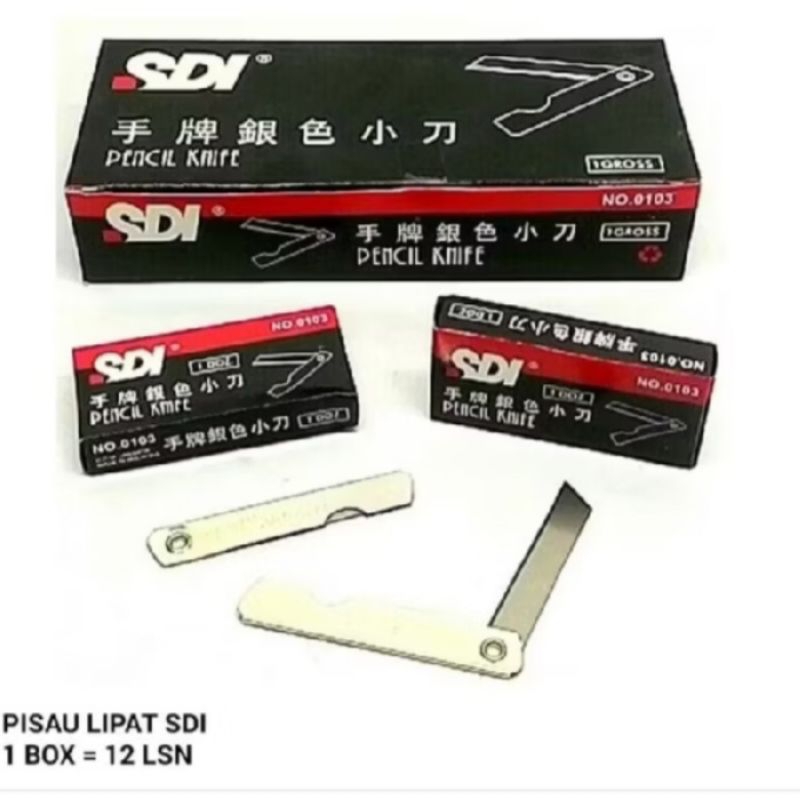 

[1 kotak] Pisau lipat / Pisau kertas / cutter || 1 kotak isi 12pcs