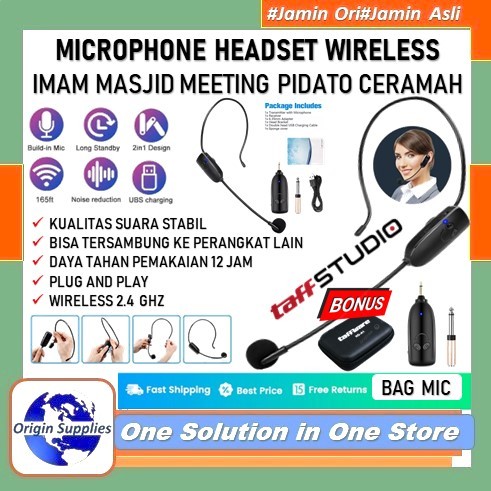 Wireless Microphone Headset, Teaching & Fitness Headset Microphone, Wireless Headset Mic, Laptop, Ca