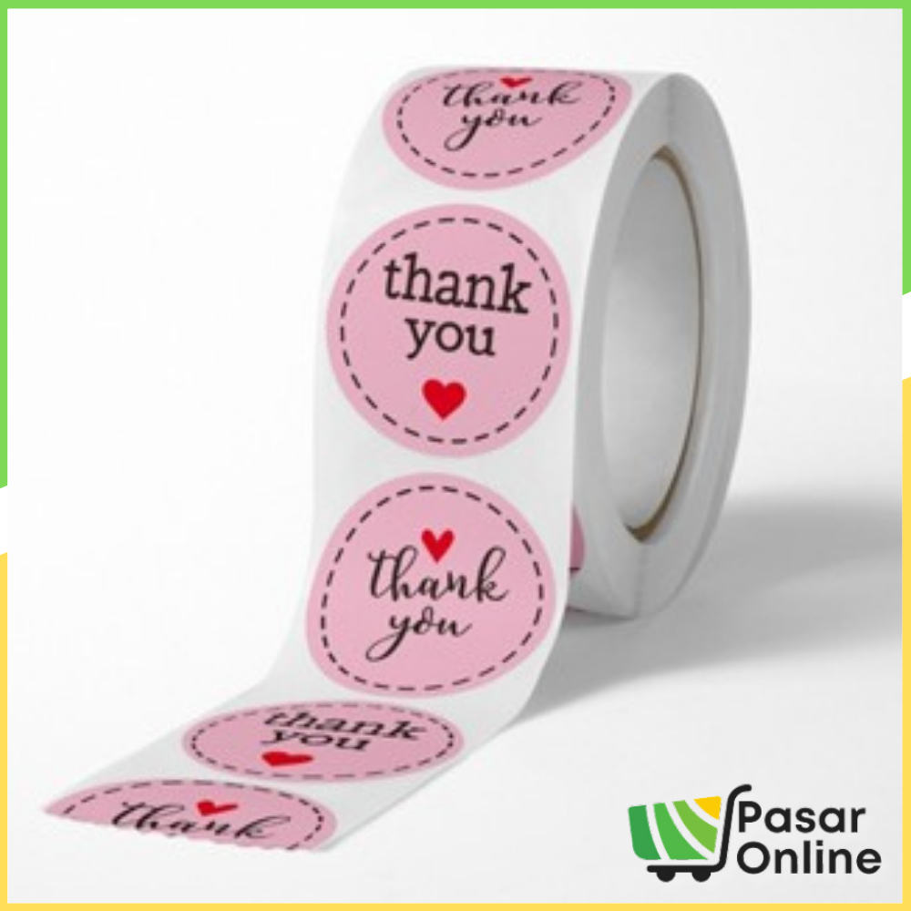 

Stiker Thank you Roll 500 Pcs Stiker Thank you Tempel HL0596 Y1732