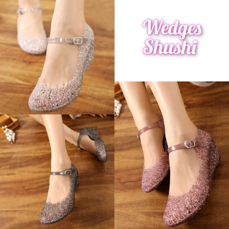 shushi wedges/sandal wanita hak tinggi/sepatu wanita