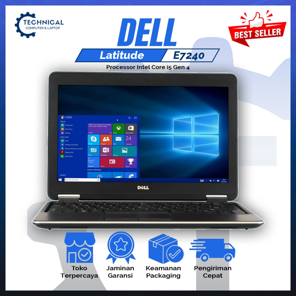 Laptop Dell Latitude E7240 Core i5 Gen 4 RAM 8GB SSD 256GB Termurah Terlaris Bergaransi Terpercaya