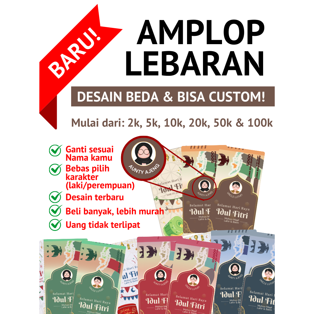 

Amplop Lebaran Idul Fitri | Bisa Custom Nama & Karakter (Isi 10)