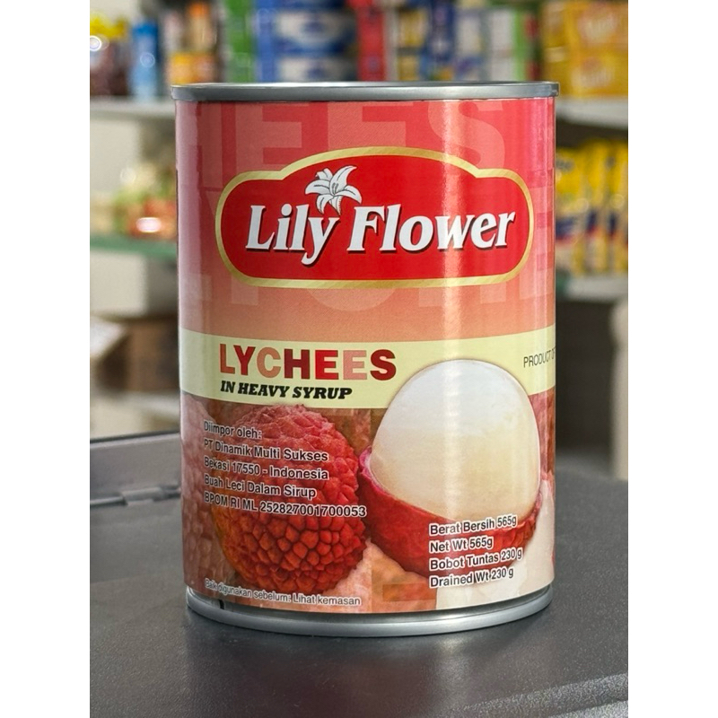 

Lily Flower Lychees in heavy syrup / buah kaleng leci 565gr