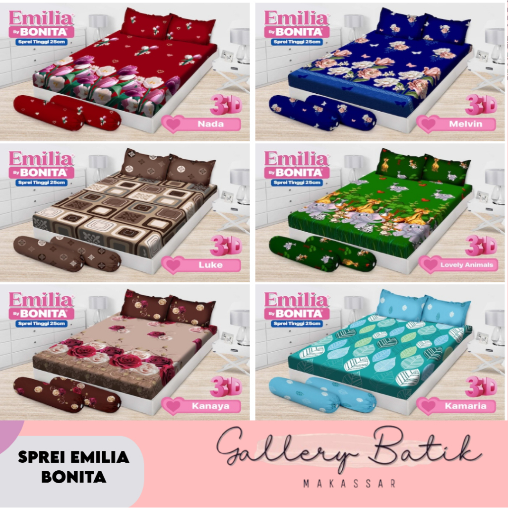 SPREI BONITA 180x200 EMILIA / SPREI BONITA KING EMILIA / SEPRAI BONITA EMILIA 180x200 / SPREI EMILIA