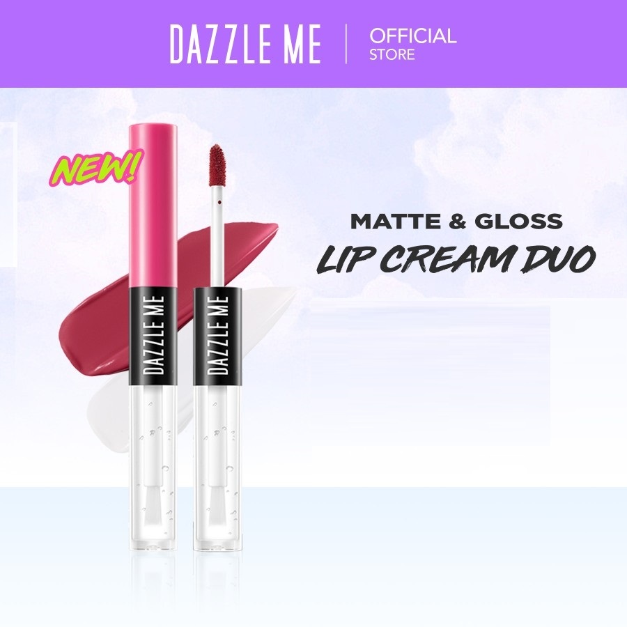 AG - DAZZLE ME Matte & Gloss Lip Cream Duo 2in1 [1.5gr+1.3gr]/ Lip Cream for Matte And Glossy Finish