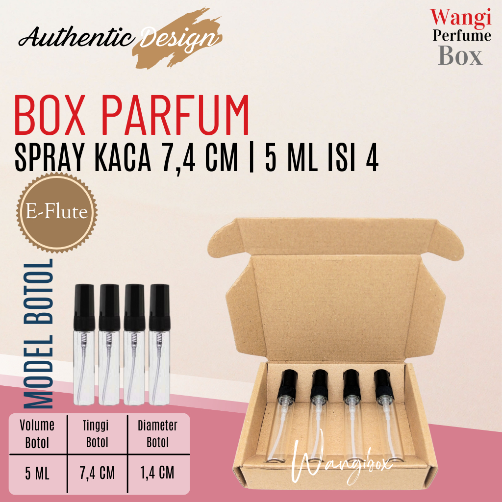

Wangibox Box Parfum Khusus SPRAY KACA 7,4CM 5ML ISI 4 E-Flute