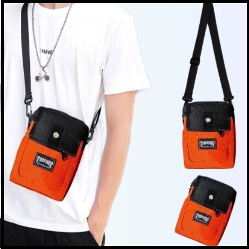 TAS SELEMPANG PRIA TAS PINGGANG PRIA SLINGBAG PRIA TERLARISAS LEHER HP CAS OREN