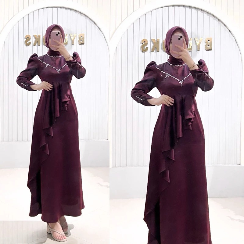 Termurah - Rashiqa Dress Slim Fit Duyung - Gamis Kondangan Bridesmaid