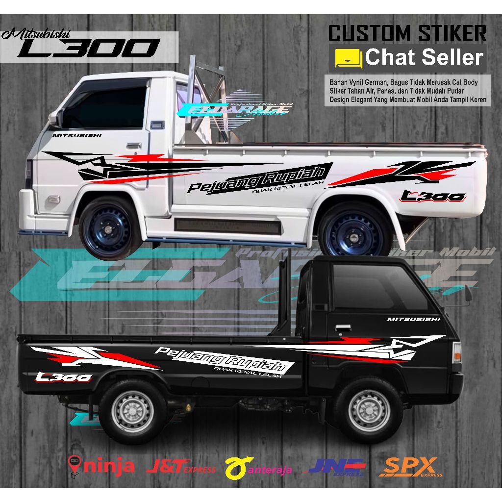 Sticker pickup l300 sticker body samping mobil pickup l300 stiker pickup l300 pejuang rupiah