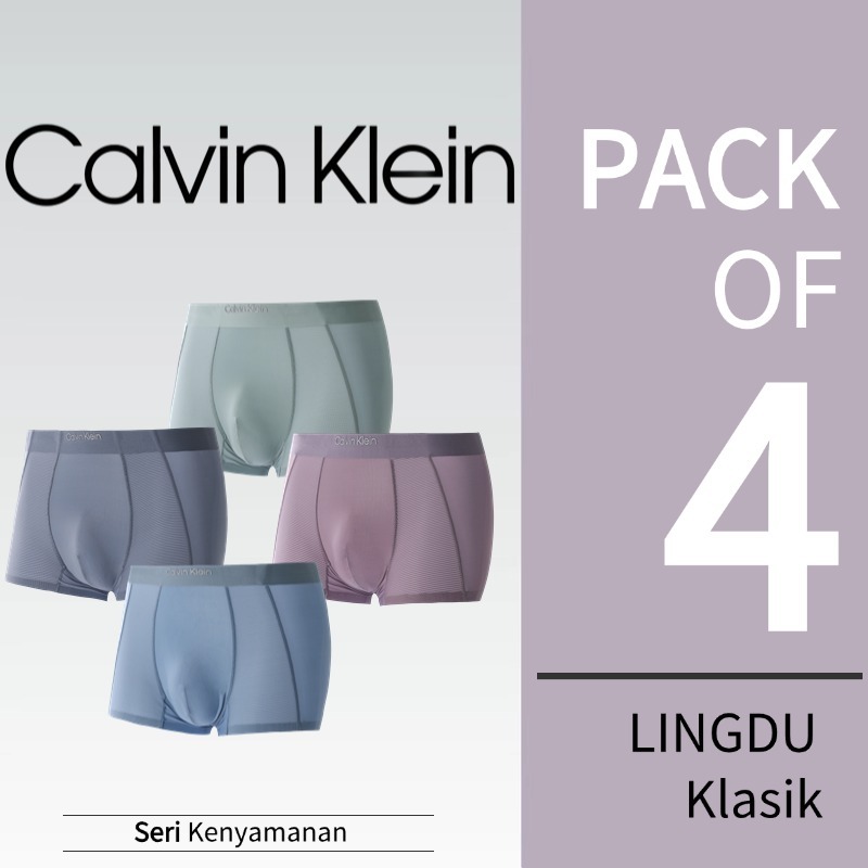 Lingdu 4pcs Calvin Klein Celana Dalam Pria/Antibakteri Elastis Tipis Adem Lembut Premium CD Pria
