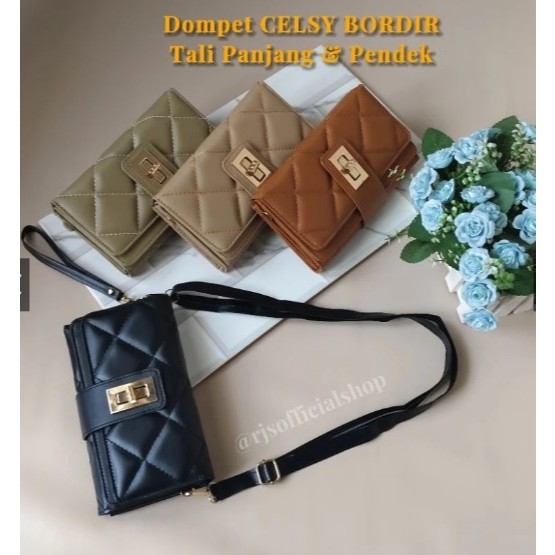 Dompet CELSY bordir tali panjang pendek I dompet orion free tali panjang pendek | dompet bordir wani