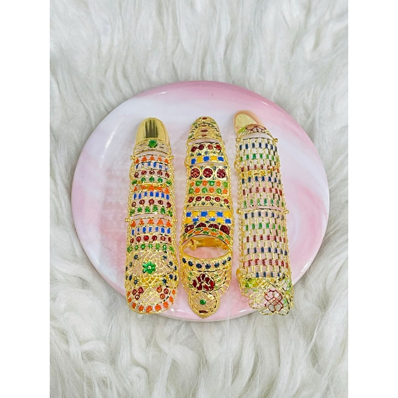 cincin kuku kerawang dubai satu jari emas asli kadar 700