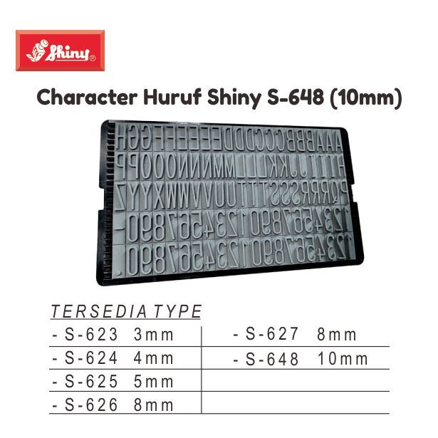 

Character/Extra/Sparepart Huruf & Angka Shiny S-648 10mm