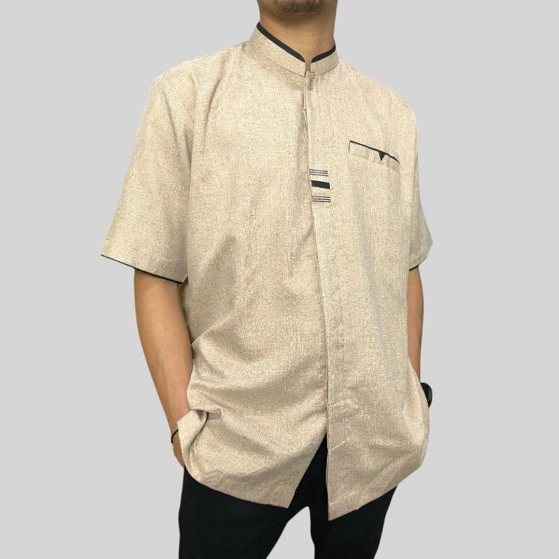 BAJU KOKO PRIA DEWASA PREMIUM / BAHAN KATUN MADINA / KHUSUS WARNA MOCCA