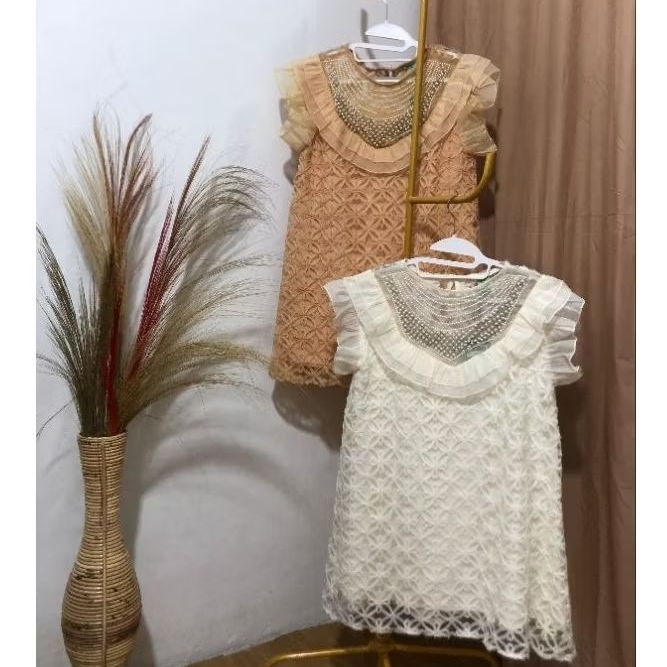 DRESS BROKAT DRESS IMPORT BANGKOK DRESS WANITA KEKINIAN ATASAN WANITA BROKAT