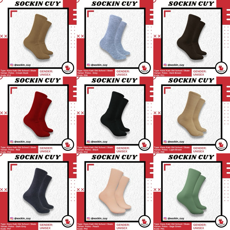 KAOS KAKI SOCKS - SKATE / OLD SCHOOL - POLOS